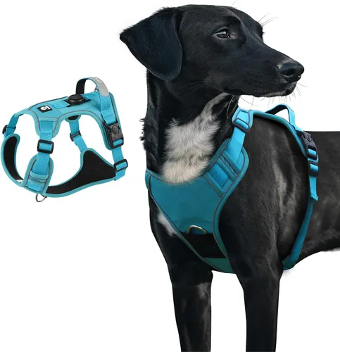 Miniatura 16 de Arnés para perro, chaleco ajustable mejorado a prueba de escapes, para caminar al aire libre, chaqueta suave y transpirable con tiras reflectantes