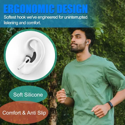 Miniatura 3 de 5 pares de ganchos para las orejas para auriculares AirPods 4, funda deportiva antideslizante para las orejas AirPod 4, silicona suave, accesorios