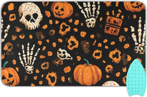 Miniatura 38 de Tapete de planchado de mariposa floral azul, manta portátil con soporte de silicona para planchar para mesa de viaje, resistente al calor, doble