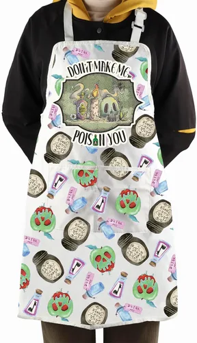 Miniatura 3 de WCGXKO Delantal de cocina Villain Poison Don't Make Me Poison You Evil Queen Witchy Regalo para los fanáticos de los villanos, Delantal venenoso