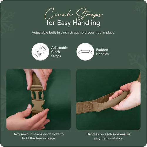Miniatura 5 de Covermates Keepsakes - Bolsa de almacenamiento para árbol de Navidad con correas ajustables – Poliéster duradero con asas reforzadas y correas