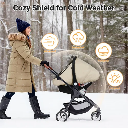 Miniatura 9 de Rquite Funda para Asiento de Coche para Bebé, Fundas de Asiento de Coche de Invierno para Niño y Niña, Funda Impermeable para Asiento de Coche