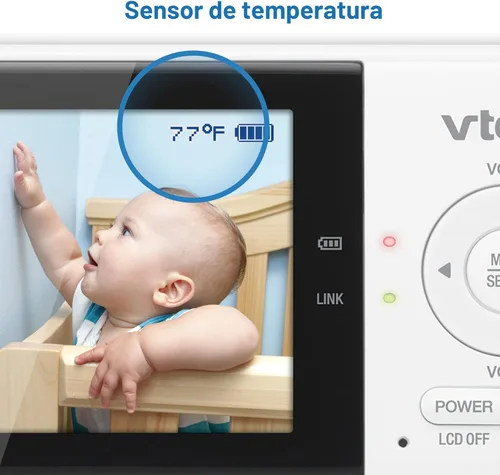 Miniatura 10 de VTech VM819-2 Monitor de bebé, pantalla de 2.8 pulgadas, 2 cámaras, rango de 1000 pies, visión nocturna, audio de 2 vías, sensor de temperatura