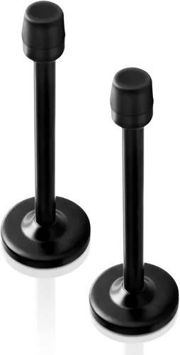 Miniatura 10 de Topes de puerta de 5 pulgadas de largo, topes de puerta de acero inoxidable resistentes para montaje en pared con punta de goma que amortigua