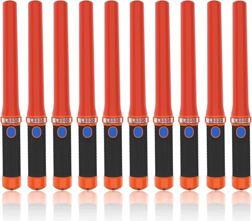 Miniatura 11 de Bastones LED de control de tráfico de 16 pulgadas, varita de tráfico de señal con 2 pilas C de celda seca (no incluidas), varita de seguridad