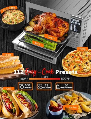 Miniatura 2 de Nuwave Bravo XL Pro - Horno tostador con freidora de aire con combo de parrilla, nuevo sistema de convección ultrarrápido 2025, 35% más crujiente, 2