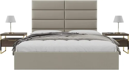 Miniatura 79 de Vänt - Paneles tapizados de cabecera para montar en la pared, diseño Isabelle, 60 x 23 pulgadas, configuración de 4 paneles individuales, Cuero