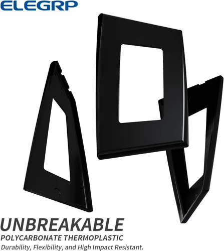Miniatura 4 de ELEGRP Placas de pared decorativas sin tornillos de 1 gang, tamaño estándar, cubierta de placa frontal termoplástica irrompible para interruptor