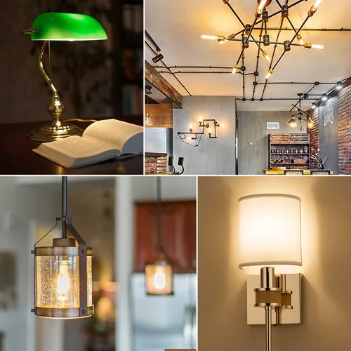 Miniatura 2 de LUXRITE Bombilla LED T10, equivalente a 5 W = 60 W, blanco cálido de 2700 K, bombilla de filamento Edison vintage, 500 lúmenes, bombilla tubular