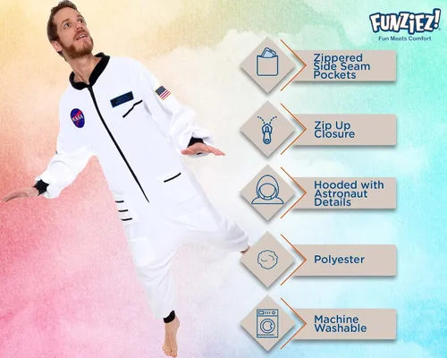 Miniatura 4 de Silver Lilly Disfraz de astronauta de una pieza para adultos, disfraz de cosplay, plateado