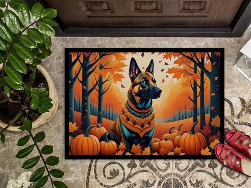 Miniatura 3 de Caroline's Treasures DAC1016MAT - Felpudo belga Malinois de otoño de 18 x 27 pulgadas, para interiores y exteriores, para entrada, antideslizante
