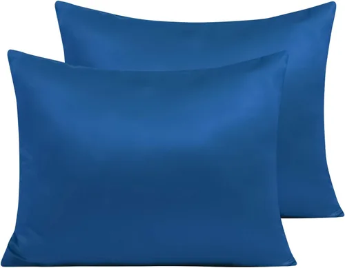 Miniatura 46 de NTBAY - Fundas de almohada de satén con cremallera, súper suaves y lujosas fundas de almohada Negro