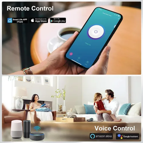 Miniatura 4 de Suraielec Temporizador de piscina, temporizador inteligente WiFi para bomba de piscina, 120, 240, 277 VAC, 40 amperios, carcasa de metal resistente