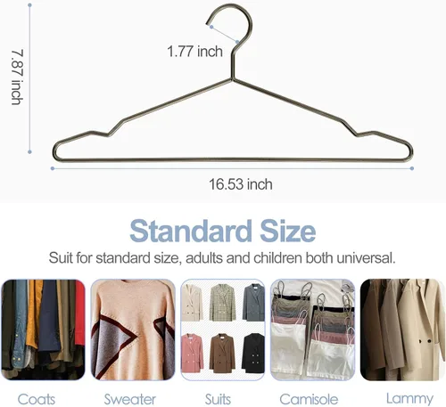 Miniatura 5 de SPECILITE Perchas de Alambre de Metal para Ropa a Granel Paquete de 30 con Muescas para Abrigos de Tamaño Estándar, Camisas, Trajes, Pantalones