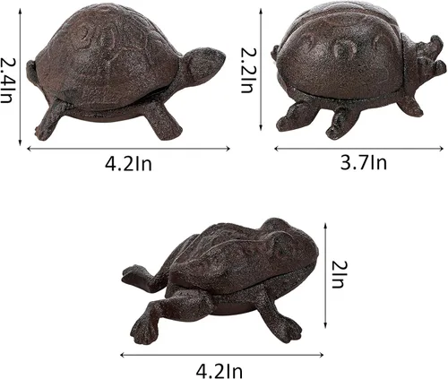Miniatura 2 de WUWEOT Juego de 3 llaves de hierro fundido para exteriores, soporte para llaves de repuesto para exteriores, ocultador secreto de una llave