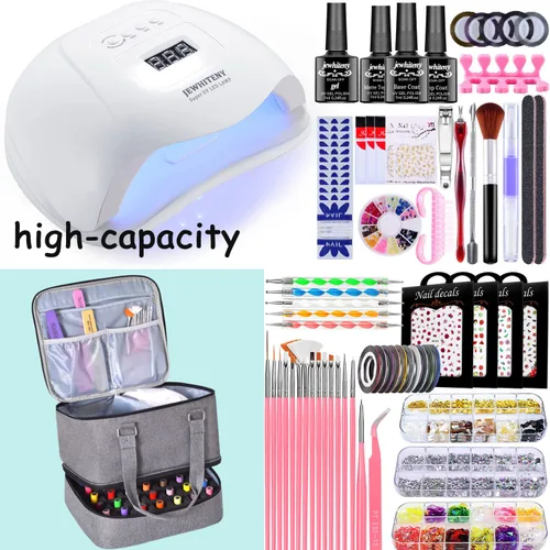Miniatura 2 de Estuche organizador de esmalte de uñas con capacidad para 42 botellas (0.5 fl oz) y lámpara de uñas, organizadores de uñas y almacenamiento para Gris