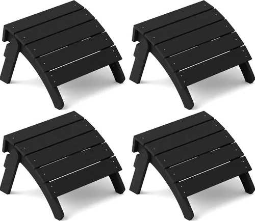 Miniatura 22 de YEFU Adirondack - Juego de 2 otomanas Adirondack, reposapiés de patio, reposapiés Adirondack plegable, resistente a la intemperie para silla Gris