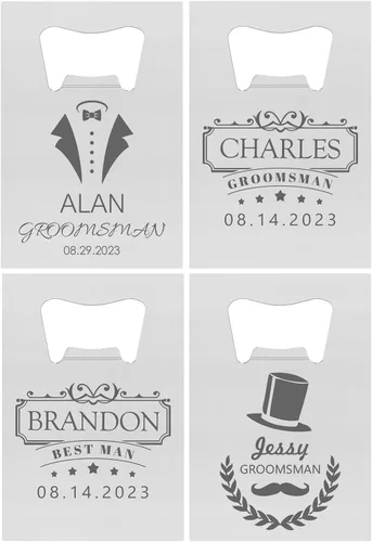 Miniatura 42 de Abrebotellas personalizados, tamaño de tarjeta de crédito, padrinos de boda, regalos para boda, despedida de soltero, abrebotellas de cerveza