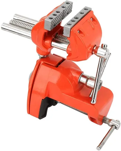 Miniatura 5 de Oumefar Mini prensa de abrazadera de mesa de aluminio, 2.8 pulgadas de ancho de mandíbula, giratorio de 360 grados, tornillo de banco universal