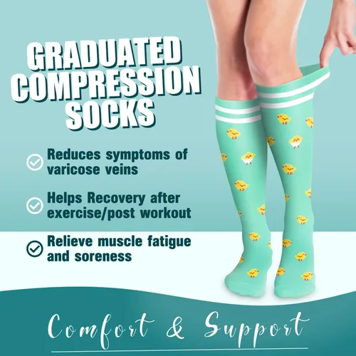 Miniatura 2 de COOLOVER Calcetines de compresión de cobre para mujeres y hombres (6 pares) - El mejor apoyo para correr, atletismo, enfermería, viajes