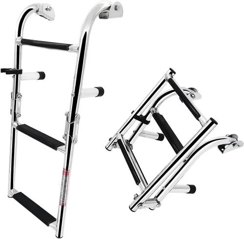 Escalera plegable de acero inoxidable para barco, escalera de natación portátil, escalera telescópica para yates marinos y más (7101SN25)