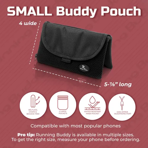 Miniatura 2 de Estuche personal magnético Running Buddy "Buddy Pouch" (6 pulgadas de largo x 4 pulgadas de ancho), negro, S