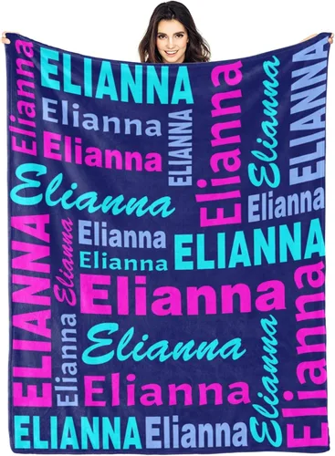 Miniatura 24 de Manta personalizada con nombre, manta personalizada con nombre, manta personalizada para adultos, niños y bebés, manta personalizada con monograma