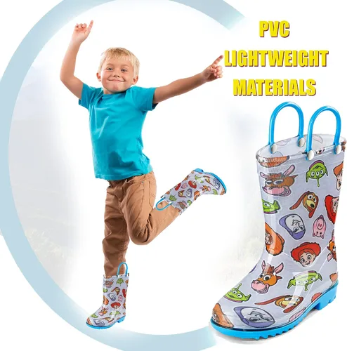 Miniatura 5 de Disney Toy Story - Botas de lluvia impermeables de PVC para niños, con Buzz Lightyear, Woody, asas fáciles de poner, para niños pequeños y niños
