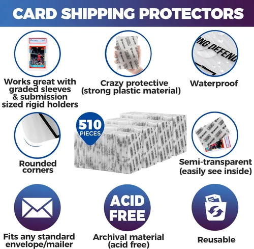 Miniatura 4 de Protectores de tarjetas intercambiables, suministros de envío, paquete de 510 fundas de tarjetas graduadas de 4 x 6 pulgadas para insertos