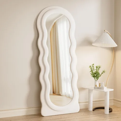 Miniatura 19 de Rowjut Espejo de pared en forma de arco de 30 x 20 pulgadas, espejo decorativo de pared y baño con marco de hierro, espejos de pared superior
