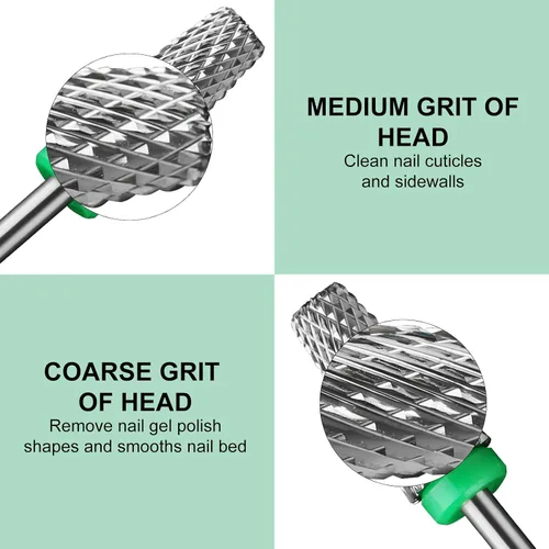 Miniatura 4 de Broca de carburo de tungsteno 5 en 1, broca de uñas electrónica de barril cónico para uñas de gel acrílico, eliminación de forma de uñas doble