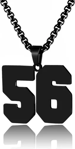 Miniatura 185 de Collar de Número Dorado para Hombre, Cadena de Acero Inoxidable con Colgante de Número para Atletas, Joyería Deportiva Personalizada para Niños