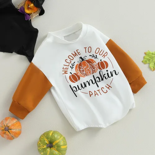 Miniatura 3 de LIOMENGZI My First Halloween - Traje de niña raglán con estampado de flores, mameluco de 0 a 18 meses