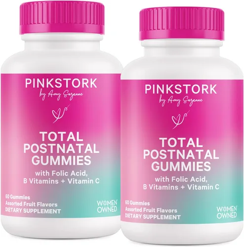 Miniatura 10 de Pink Stork Gomitas Vitamínicas Totales Posnatales - Multivitamínico para la Recuperación Posparto y Apoyo a la Lactancia - Ácido Fólico, B6