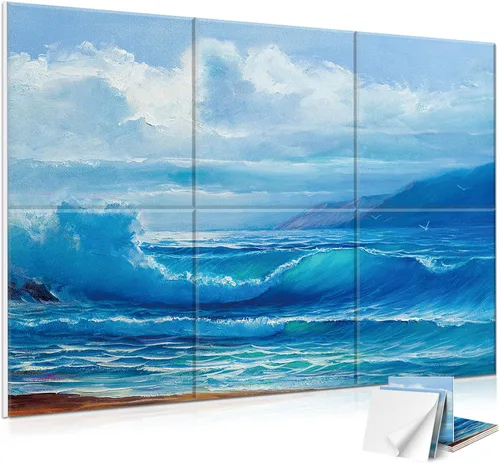 Miniatura 16 de JBER Paquete de 6 paneles acústicos artísticos, paneles de pared insonorizados de 47.2 x 27 pulgadas, paneles de pared autoadhesivos grandes