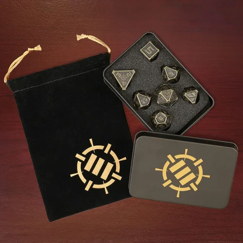 Miniatura 8 de ENHANCE DND - Juego de dados de metal, 7 dados poliédricos con estuche de almacenamiento y bolsa con cordón, juego de metal sólido para Calabozos