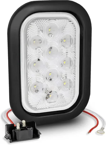 Miniatura 15 de TRUE MODS Kit de 2 luces traseras LED rectangulares rojas de 5x3 3x5 pulgadas [DOT FMVSS 108] [SAE I6 P2 S2 (3) T] [Ojales/Tapones] [Sumergible] Rojo