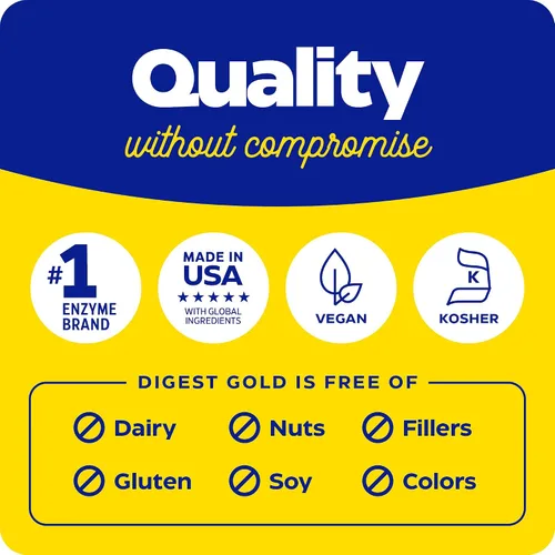 Miniatura 7 de Enzymedica - Digest Gold + ATPro - Enzimas de máxima potencia para la salud digestiva, descompone carbohidratos, grasas, fibra y proteínas