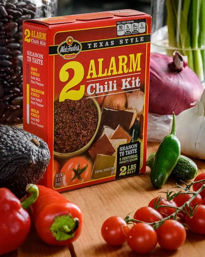 Miniatura 4 de Kit de Chile Estilo Tejano 2 Alarm de Wick Fowler's (4 Cajas - 3.3 oz cada una)