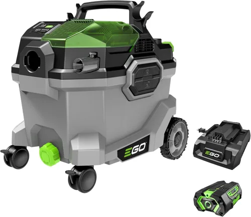 EGO Power+ Aspiradora de taller húmeda y seca, aspiradora de coche, limpiador portátil inalámbrico, 9 galones 110 CFM, incluye batería de 56V 5.0Ah
