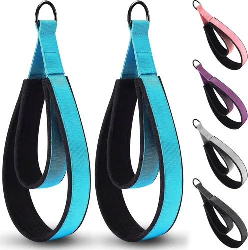Miniatura 11 de 2 correas cómodas de doble bucle para Pilates de grosor mejorado, correa de anillo en D para gimnasio en casa y accesorios de entrenamiento de yoga