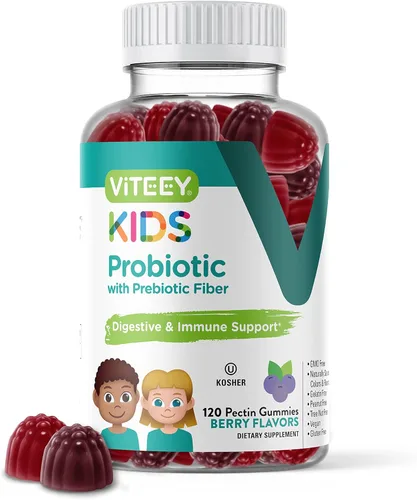 Miniatura 7 de Viteey - Gomitas probióticas para niños, más fibra de prebióticos, 2 mil millones de UFC Digestive Health, Gut Health, Constipation Relief for