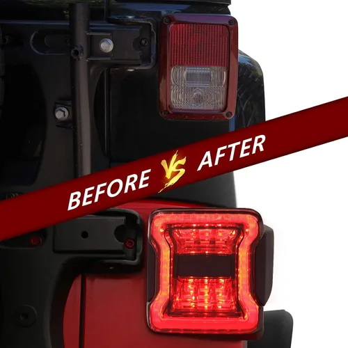 Miniatura 2 de Luces traseras mejoradas para Jeep Wrangler JK JKU 2007-2018, [JK upgrade JL] [lente ahumada] [Plug n Play] Accesorios