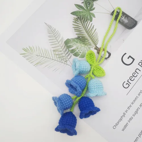 Miniatura 4 de Adorno colgante para espejo retrovisor de automóvil, cesta de flores de ganchillo, accesorios de automóvil, adorno de automóvil tejido hecho a mano