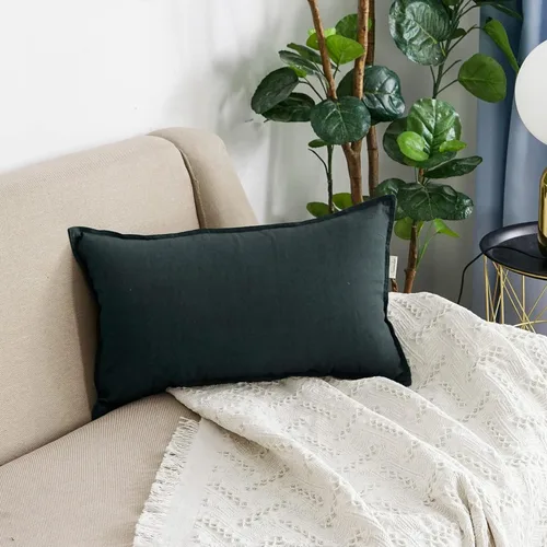 Miniatura 12 de Jeanerlor - Funda de cojín sólida de lino y algodón para decoración, de 18x18 pulgadas, funda de almohada especial para sofá, cama, silla