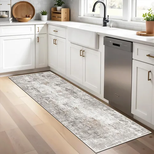 Miniatura 105 de Alfombra antideslizante lavable de 2 x 3 pies - Alfombra suave de pelo bajo para cocina, entrada y dormitorio - Tapete moderno para puerta