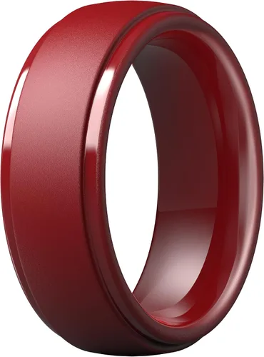 Miniatura 92 de ThunderFit Anillos de boda de silicona para hombre, 0.394 in de ancho y 0.098 in de grosor, paquete múltiple de variedad 1-7