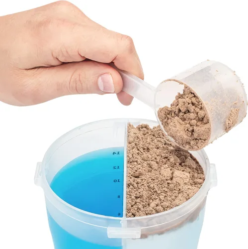 Miniatura 4 de Hydra Cup DualShaker Pro - Botella agitadora de 32 onzas para batidos de proteínas, vaso agitador con mango y batidor de bola, botella mezcladora