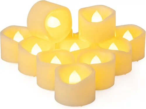 Miniatura 14 de 24 PCS Velas de Té que Cambian de Color Lentamente Operadas con Batería, Luces de Té Eléctricas Coloridas Parpadeantes sin Llama, Velas Votivas LED