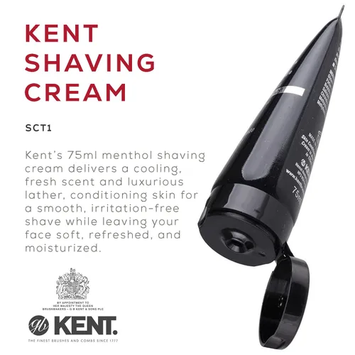 Miniatura 3 de Kent Tubo de crema de afeitar SCT1 para crema de afeitar de mentol de enfriamiento suave, no más rasguños, cortes o quemaduras de afeitar